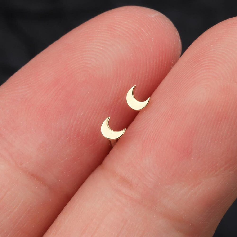 gold moon nose ring