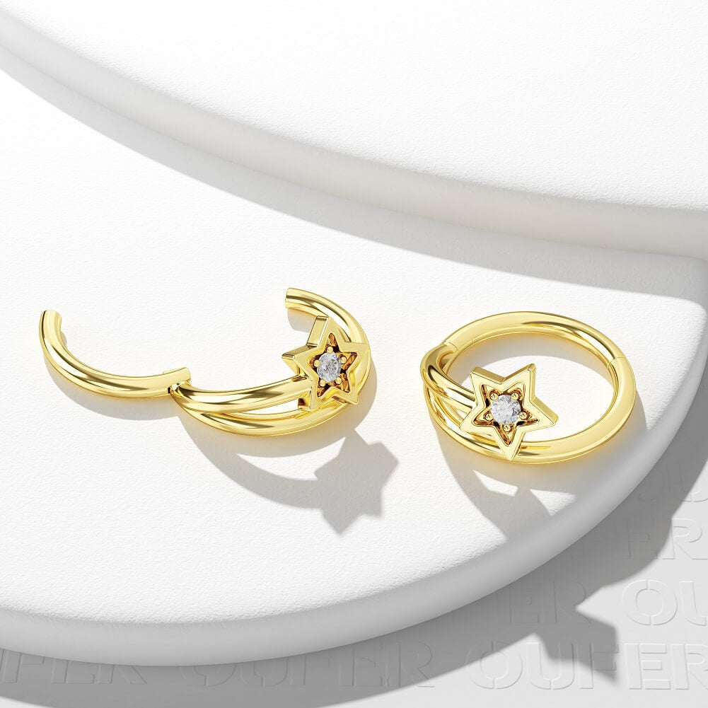 star helix piercing ring