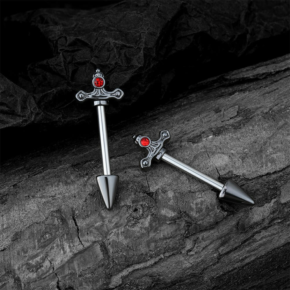 dagger nipple barbell