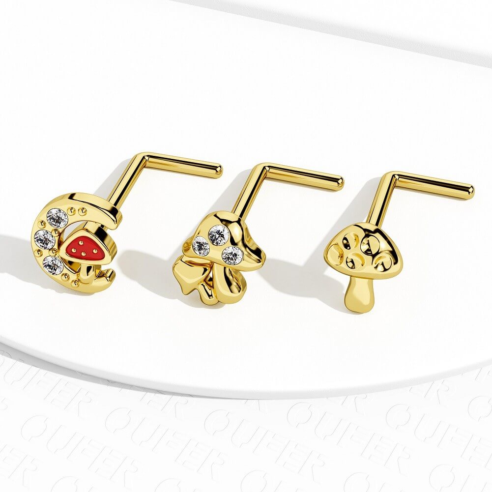 mushroom L-shape nose ring