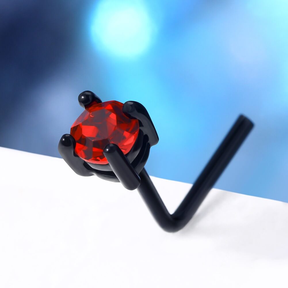 round CZ nose stud