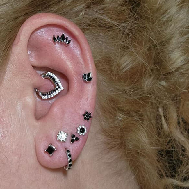 CZ Triangle Septum Ring Daith Jewelry