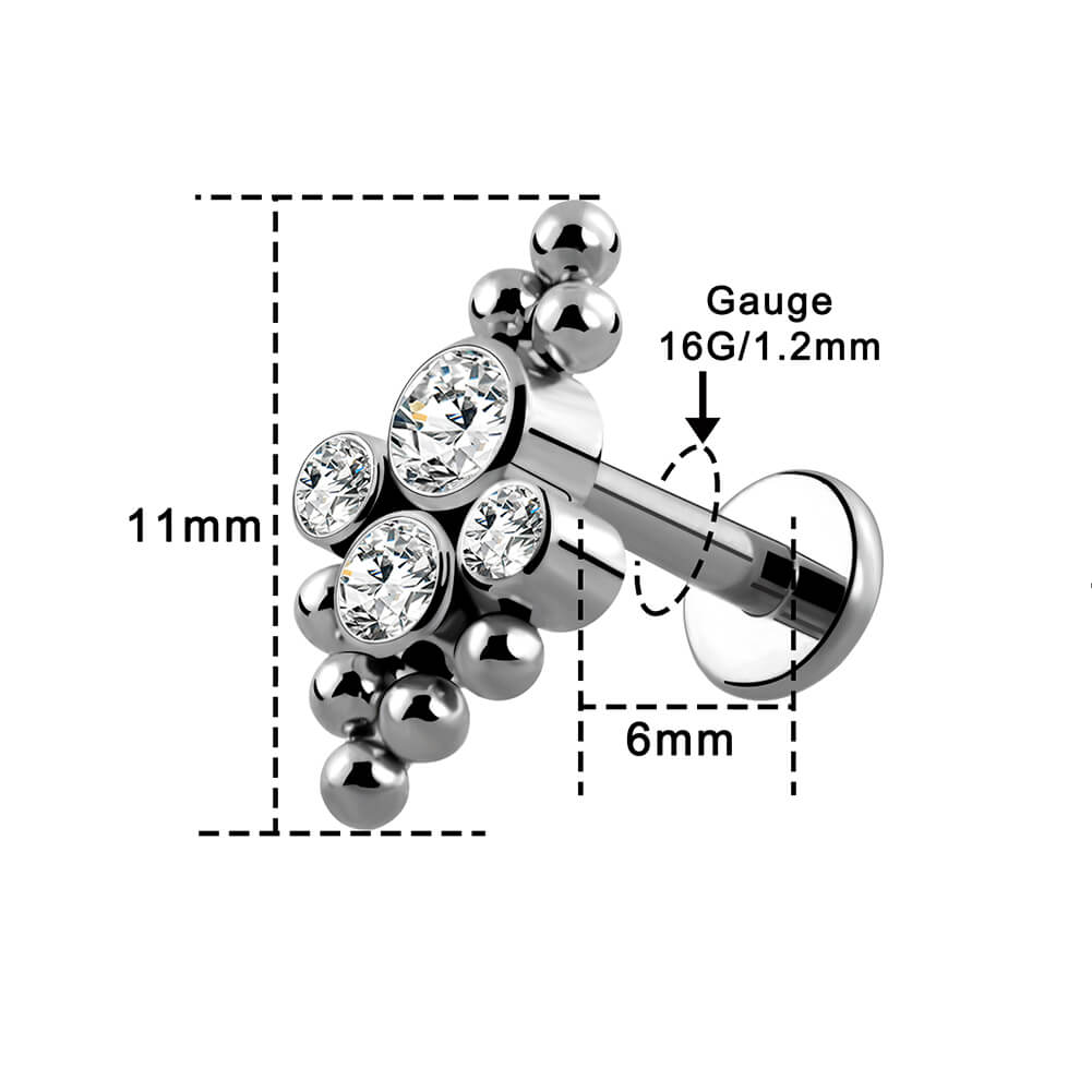 16g titanium flat back stud