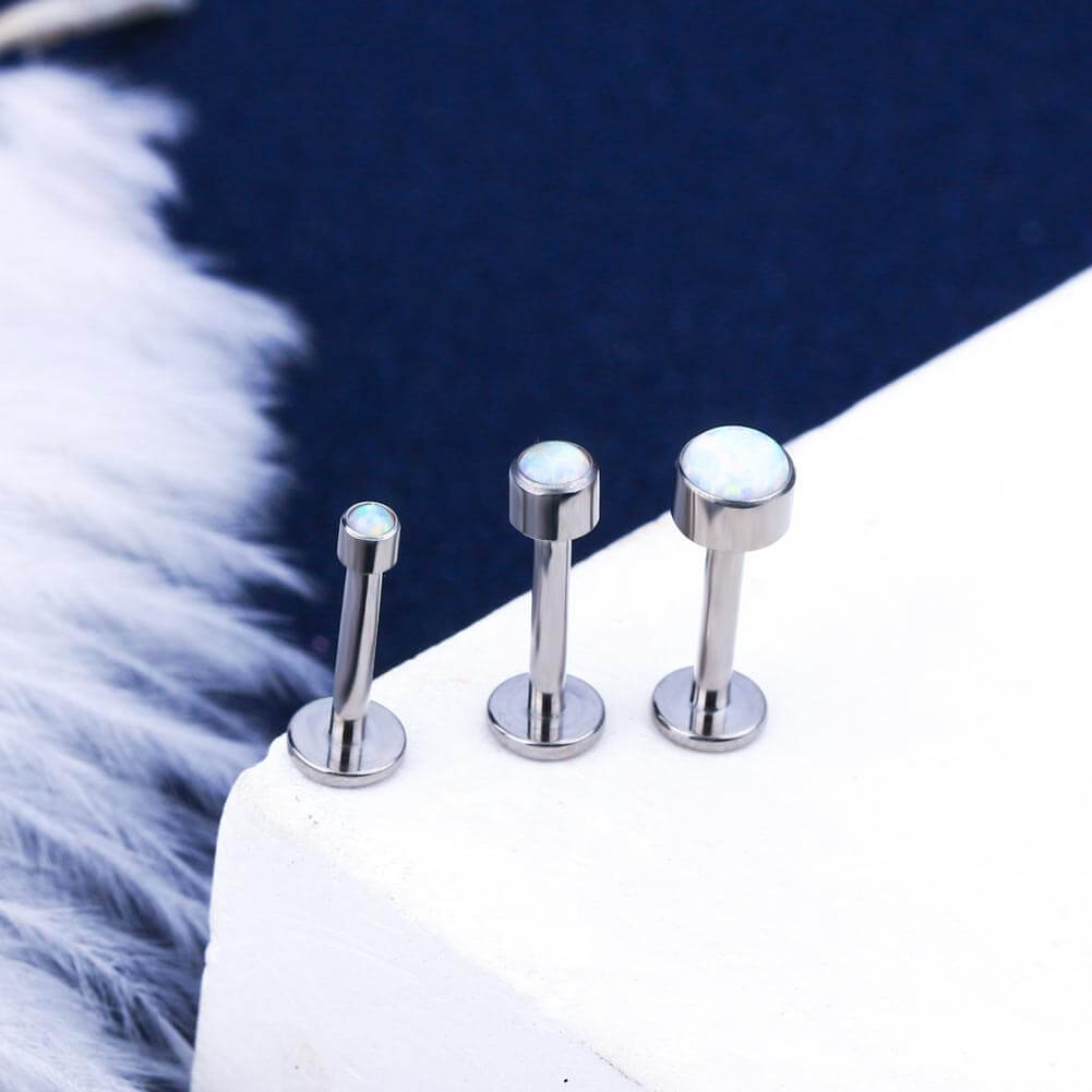 3PCS Opal Internally Threaded Titanium Helix Studs