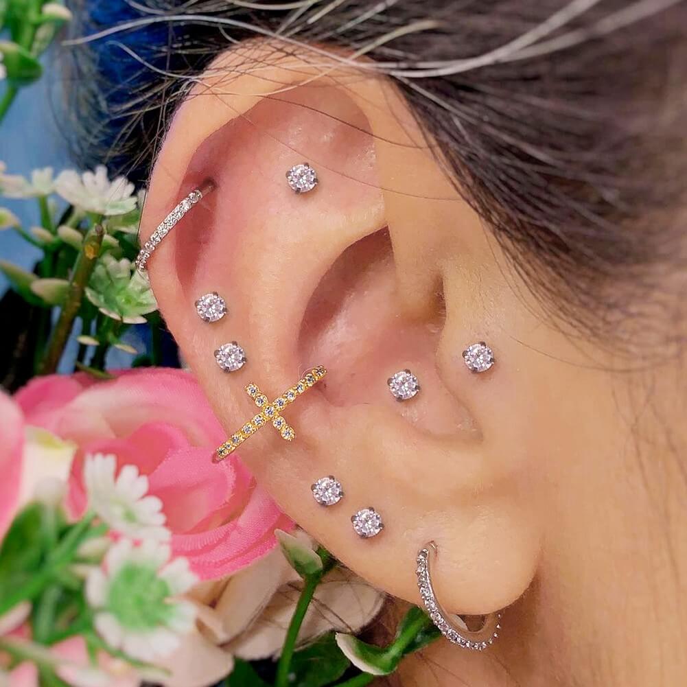 titanium helix stud