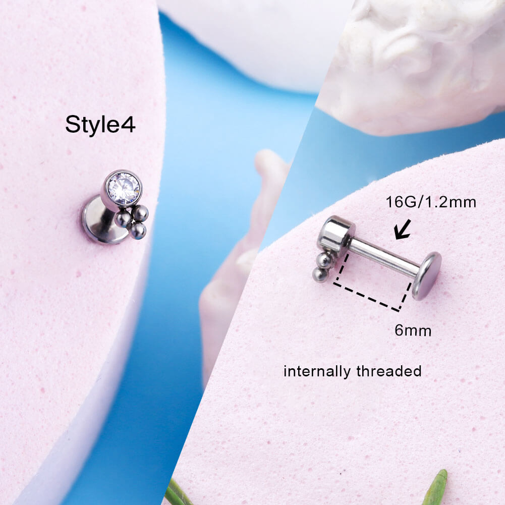 Sparkling CZ-Set Titanium Cartilage Stud