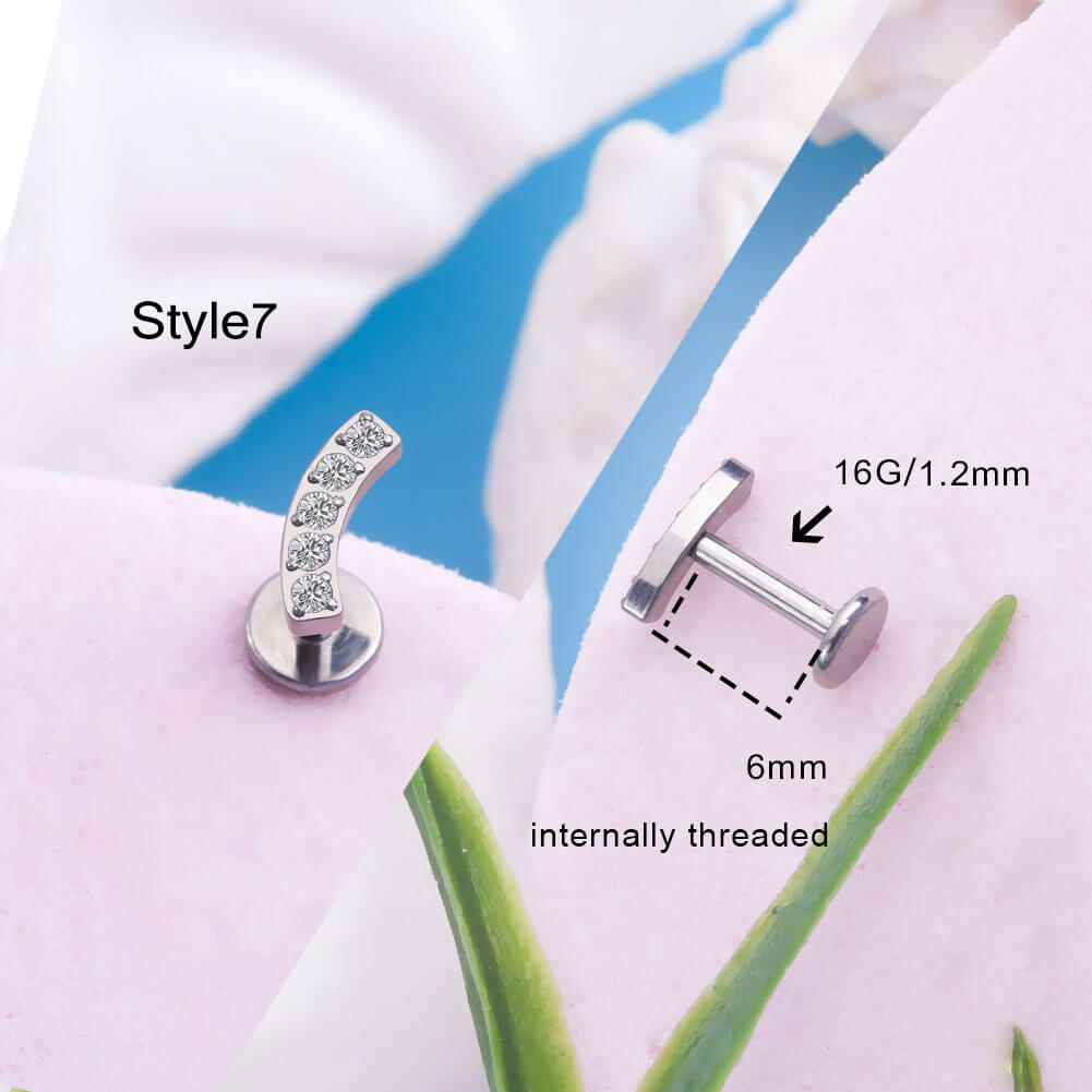 Sparkling CZ-Set Titanium Cartilage Stud