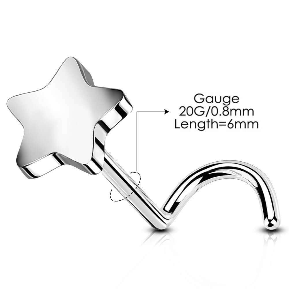 Star Threadless Titanium Nose Screw Stud