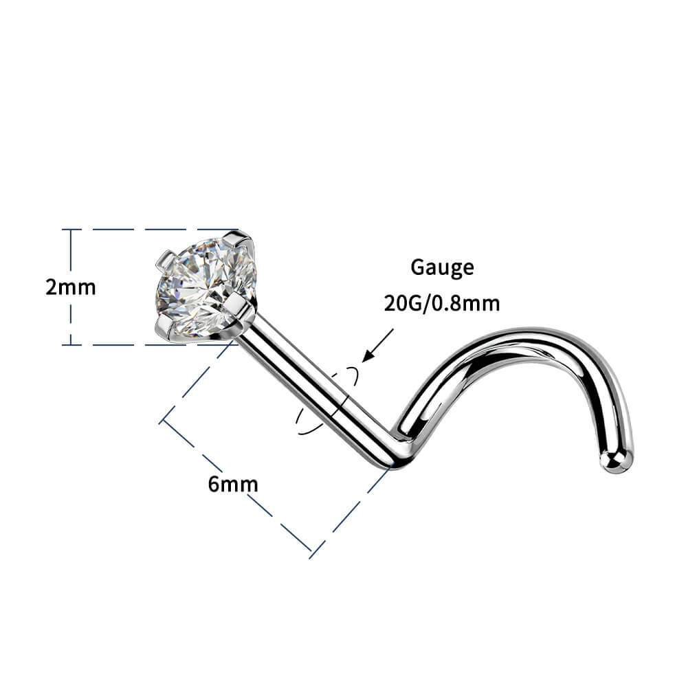 20g 2mm nose stud