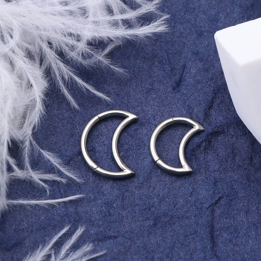 moon titanium helix earring