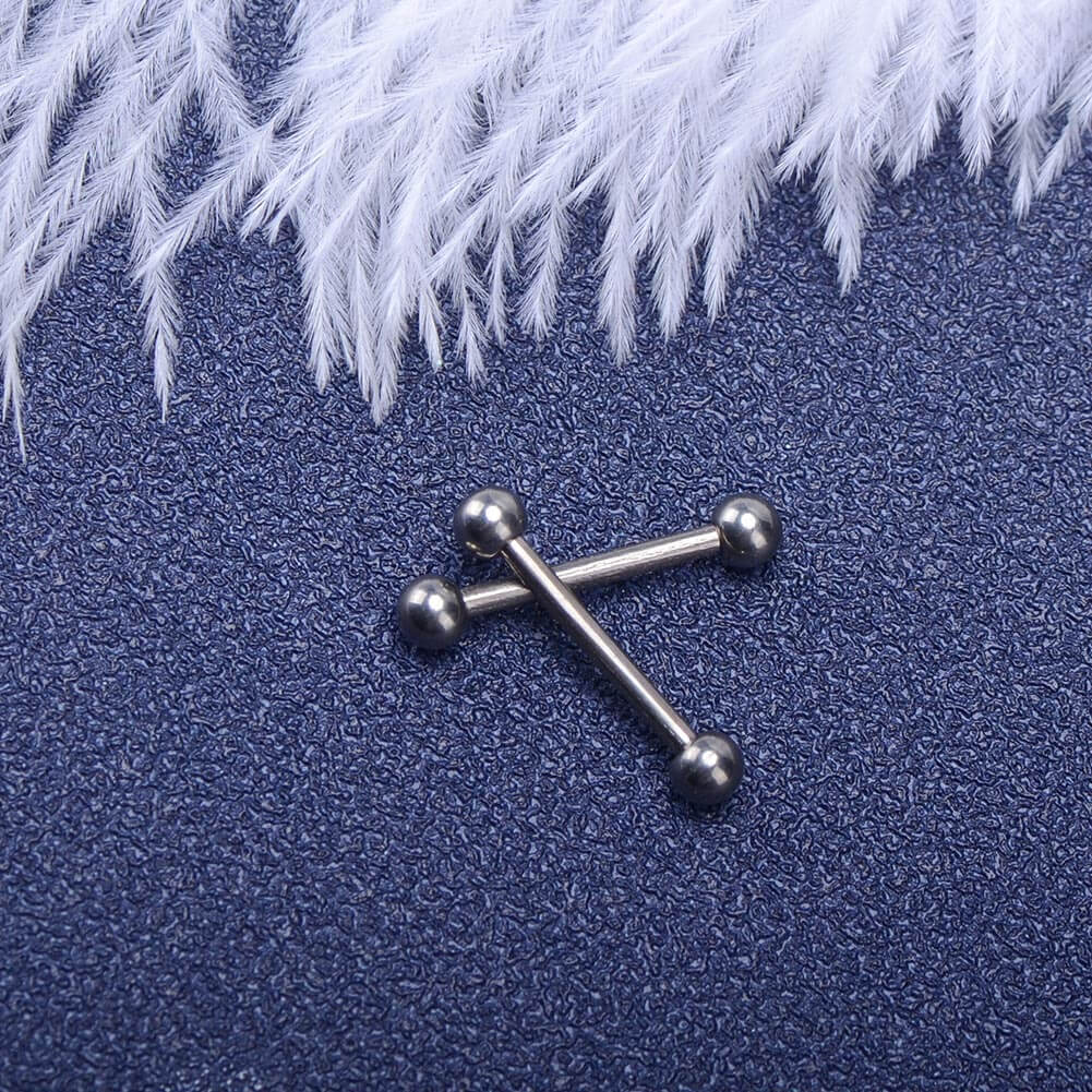 2PCS 14G Titanium Nipple Rings Nipple barbell Piercing - OUFER BODY JEWELRY