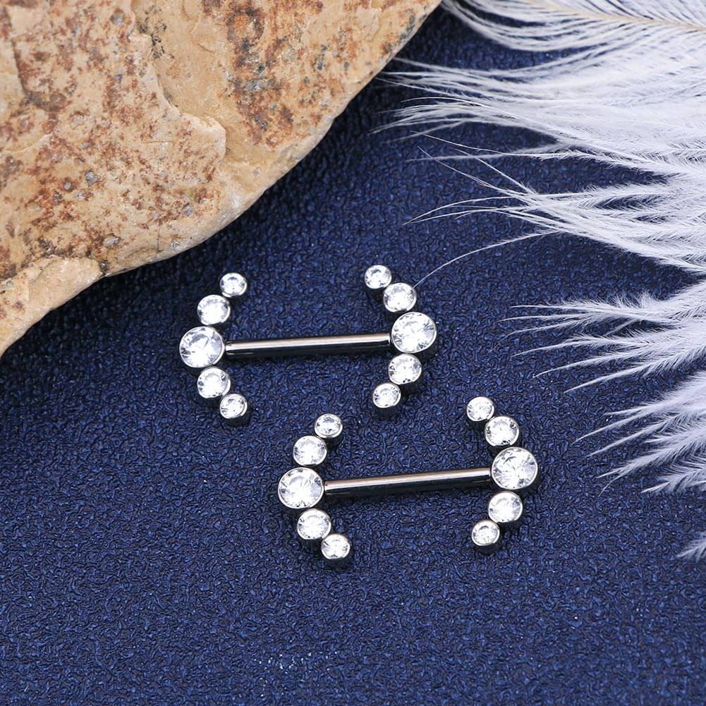 CZ titanium nipple barbells
