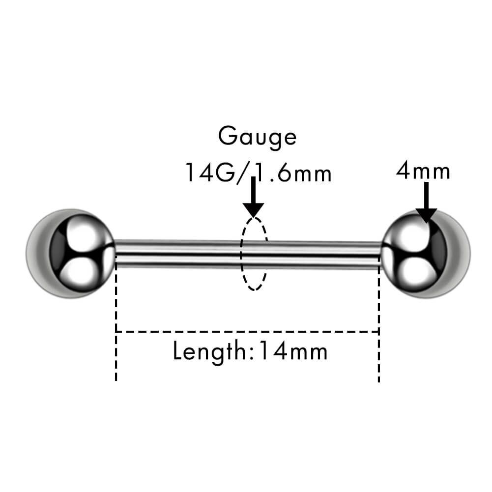 2PCS 14G Titanium Nipple Rings Nipple barbell Piercing - OUFER BODY JEWELRY