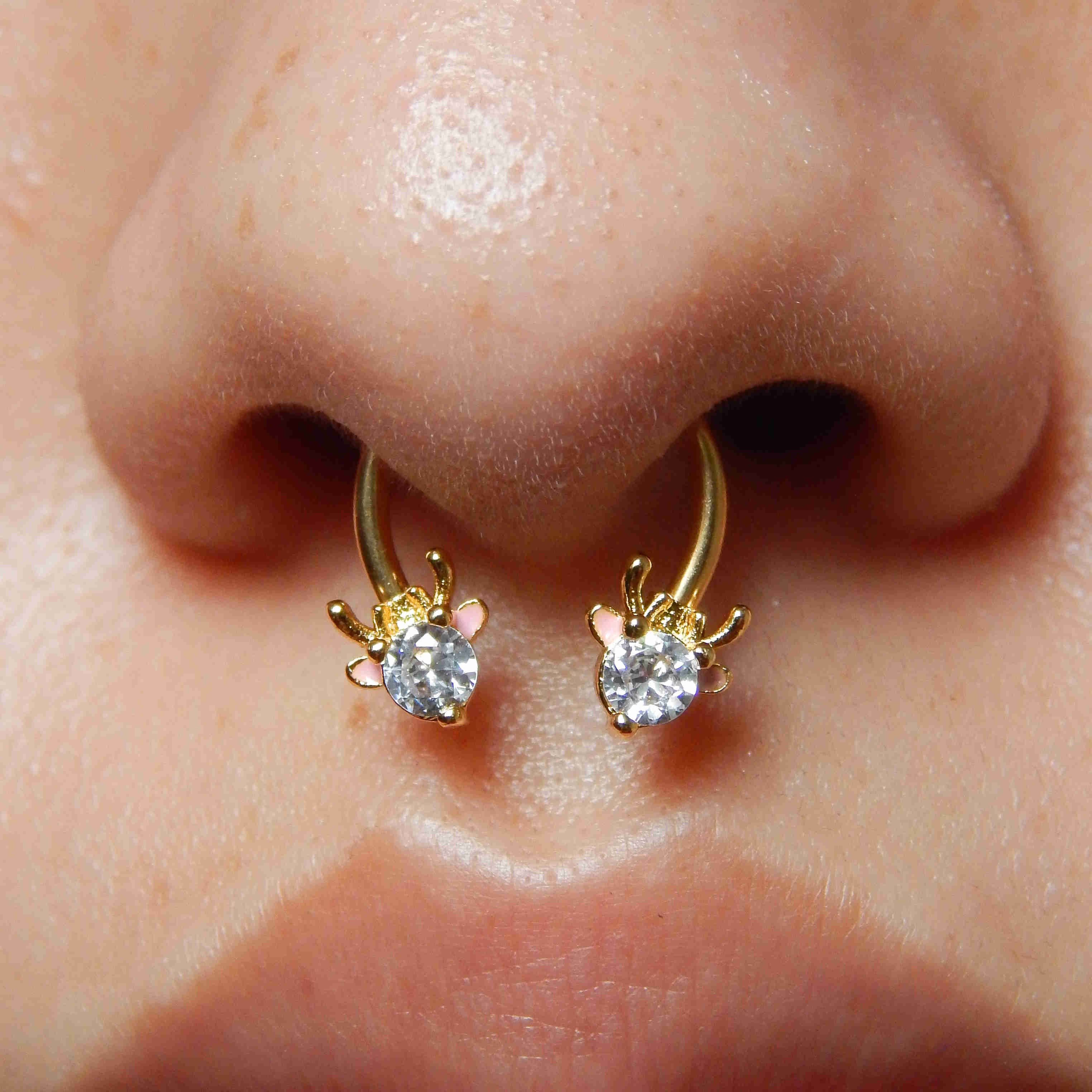Deer Head Christmas Horseshoe Septum Ring