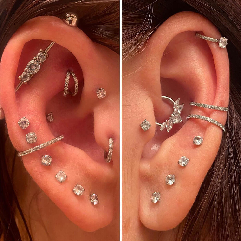 16G CZ Hinged Segment Cartilage Ring