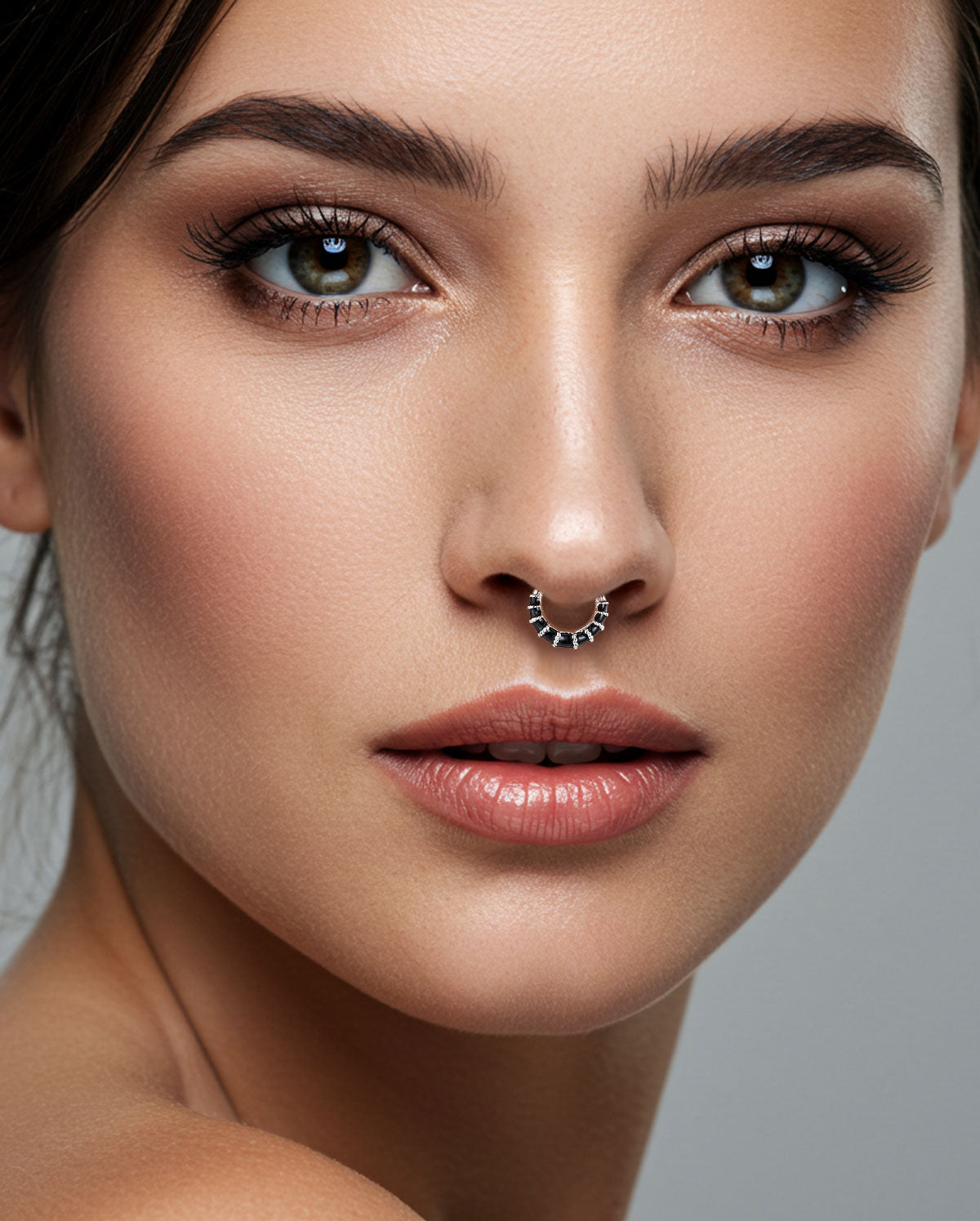 black septum piercing