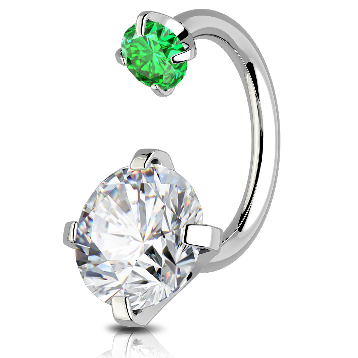 CZ Horseshoe Internally Threadless Cartilage Ring