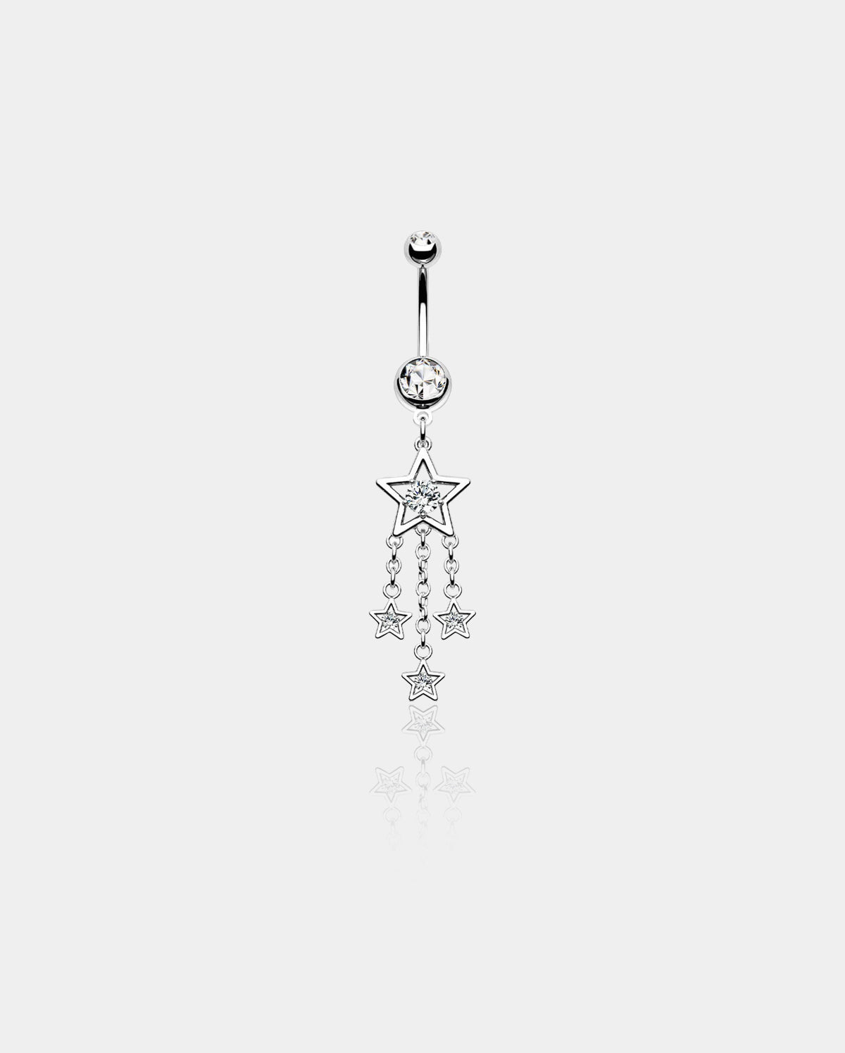 Stars CZ Dangle Belly Ring