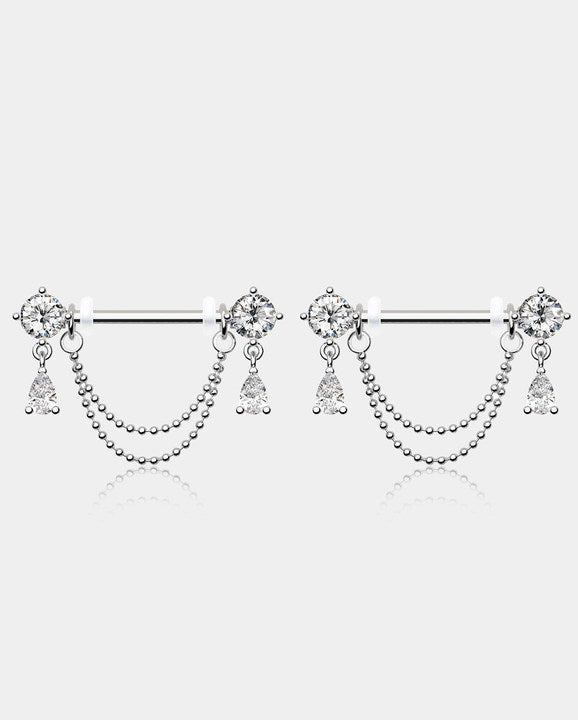 Gemstone Dangle Nipple Piercing Chain