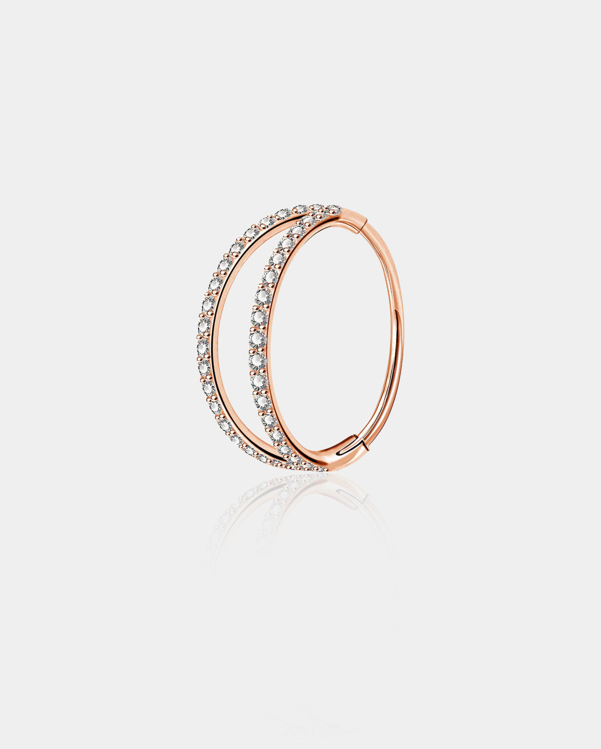 CZ Double Hoop Segment Nose Ring