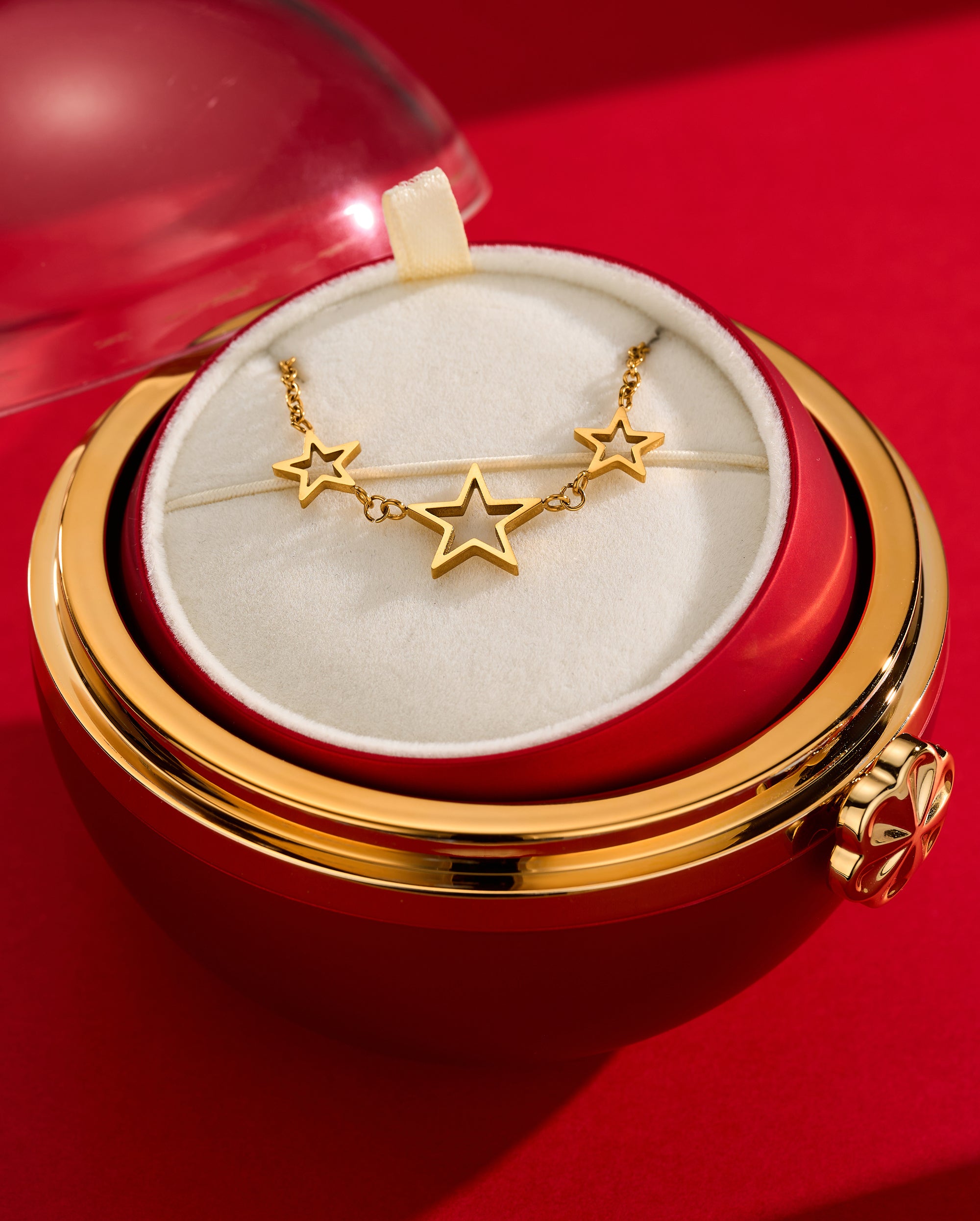 Three-Star Chain Necklace（Gift Packing Available）