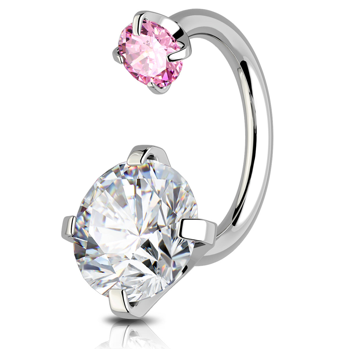 CZ Horseshoe Internally Threadless Cartilage Ring