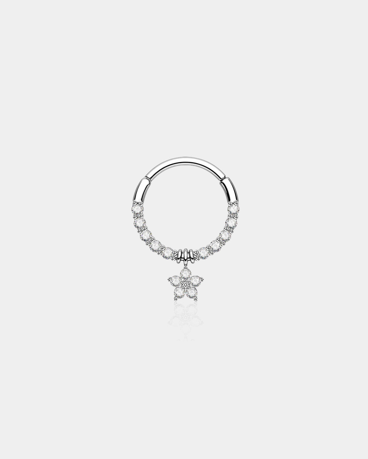 Flower CZ Dangle Daith Septum Ring