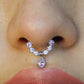 12 Colors 16G Dangle Diamond Septum Jewelry