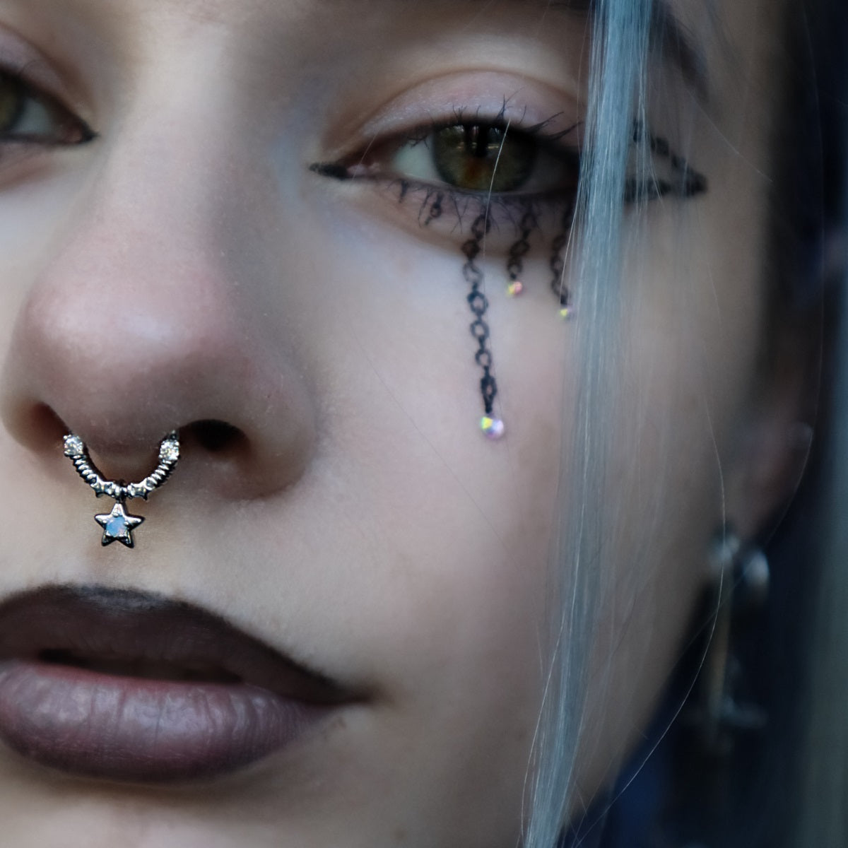 Fairy Opal Star Hinged Segment Septum Ring
