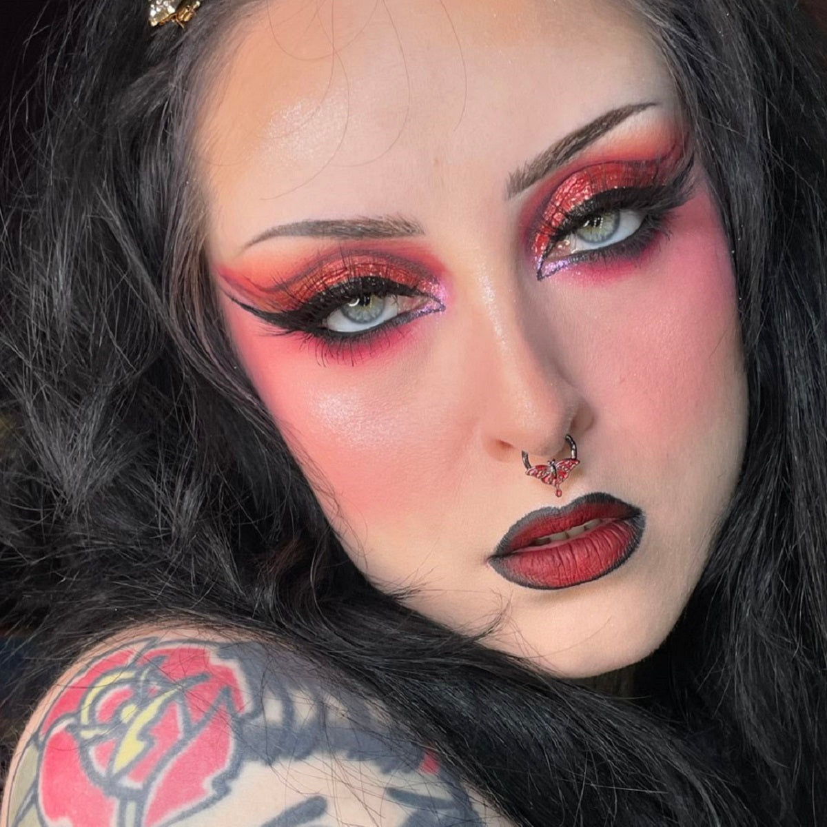 Halloween Red Moth Segment Septum Ring