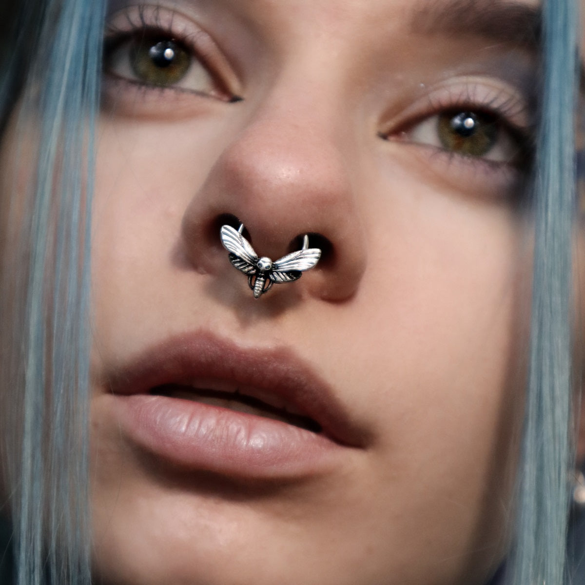 16G Skull Head Moth Septum Ring