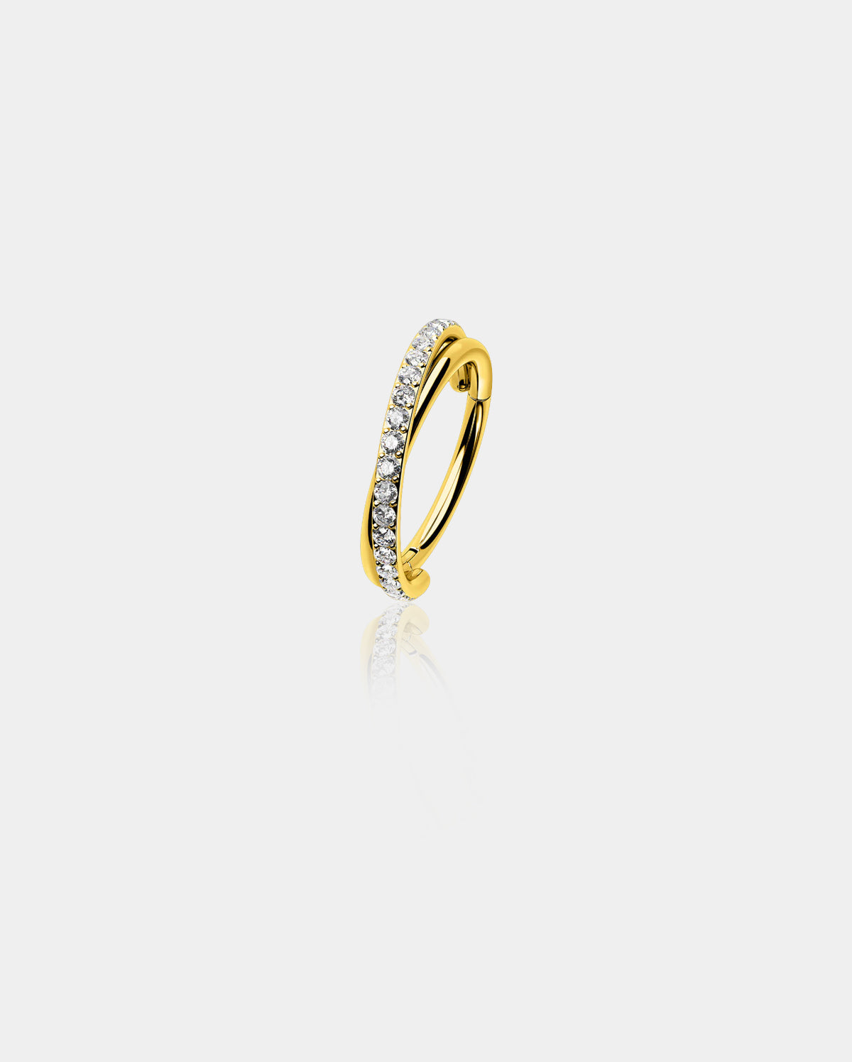 gold crossed nose ring 