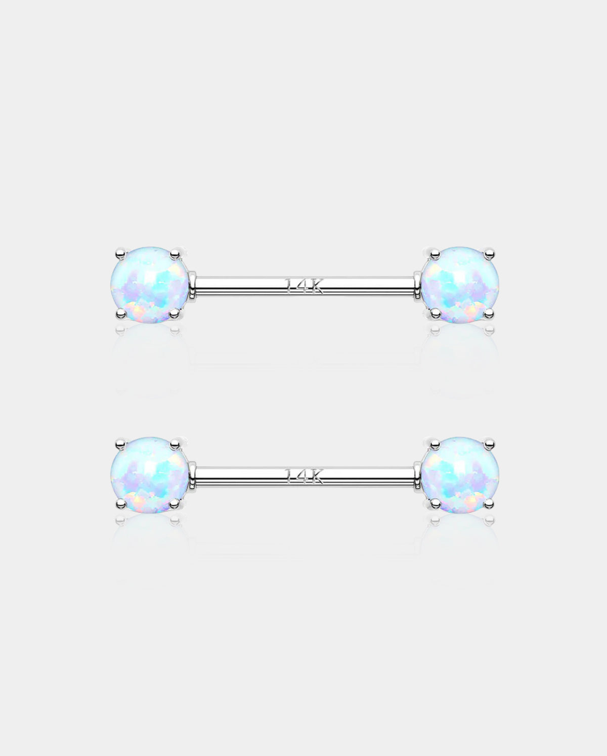 oufer white gold nipple bars