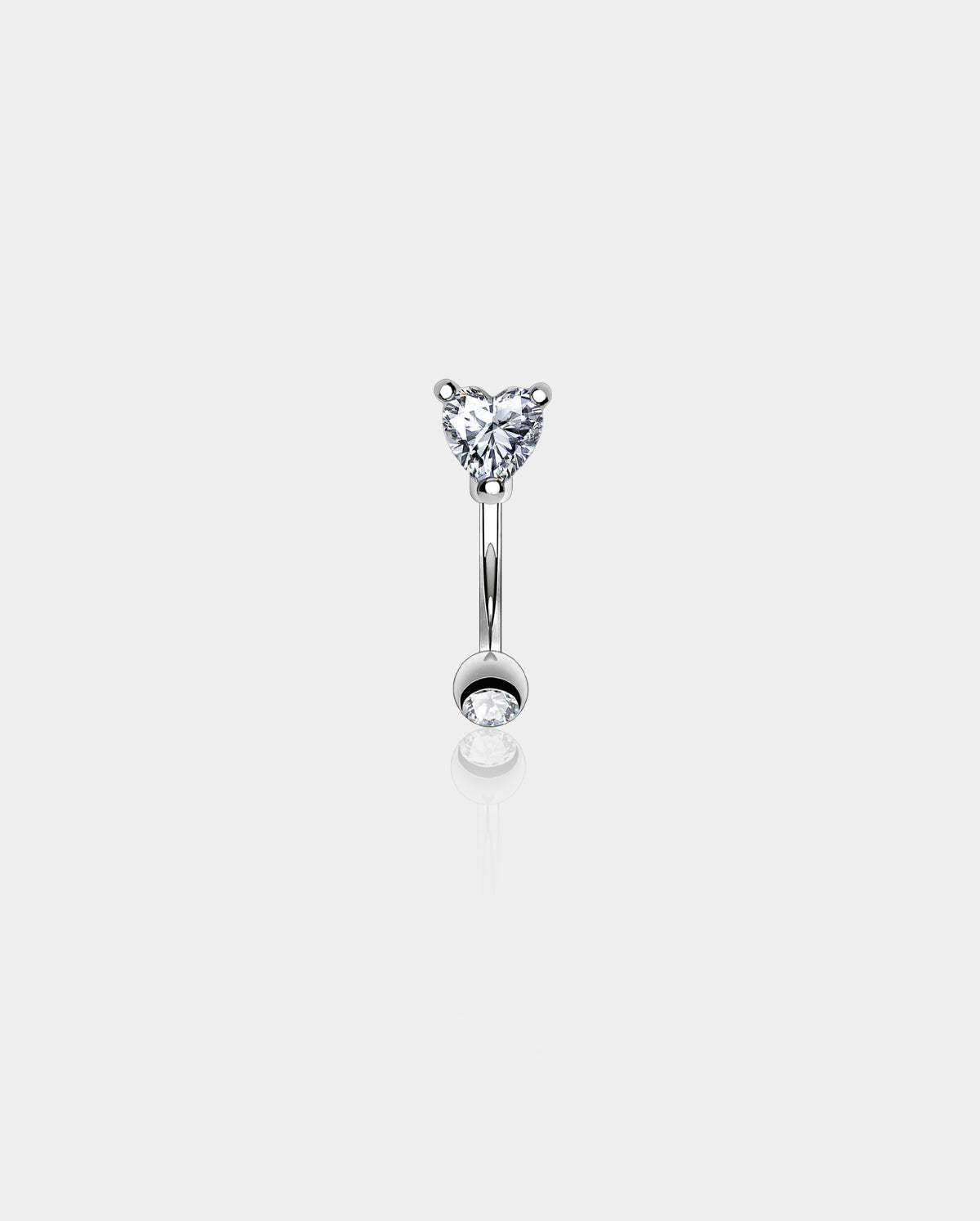 16G Heart CZ Rose Gold Curved Rook Rings - OUFER BODY JEWELRY 