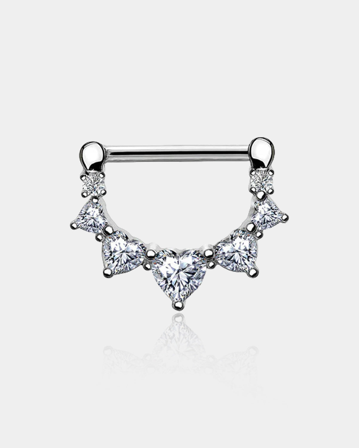 2pcs Heart CZ Nipple Clicker Pair