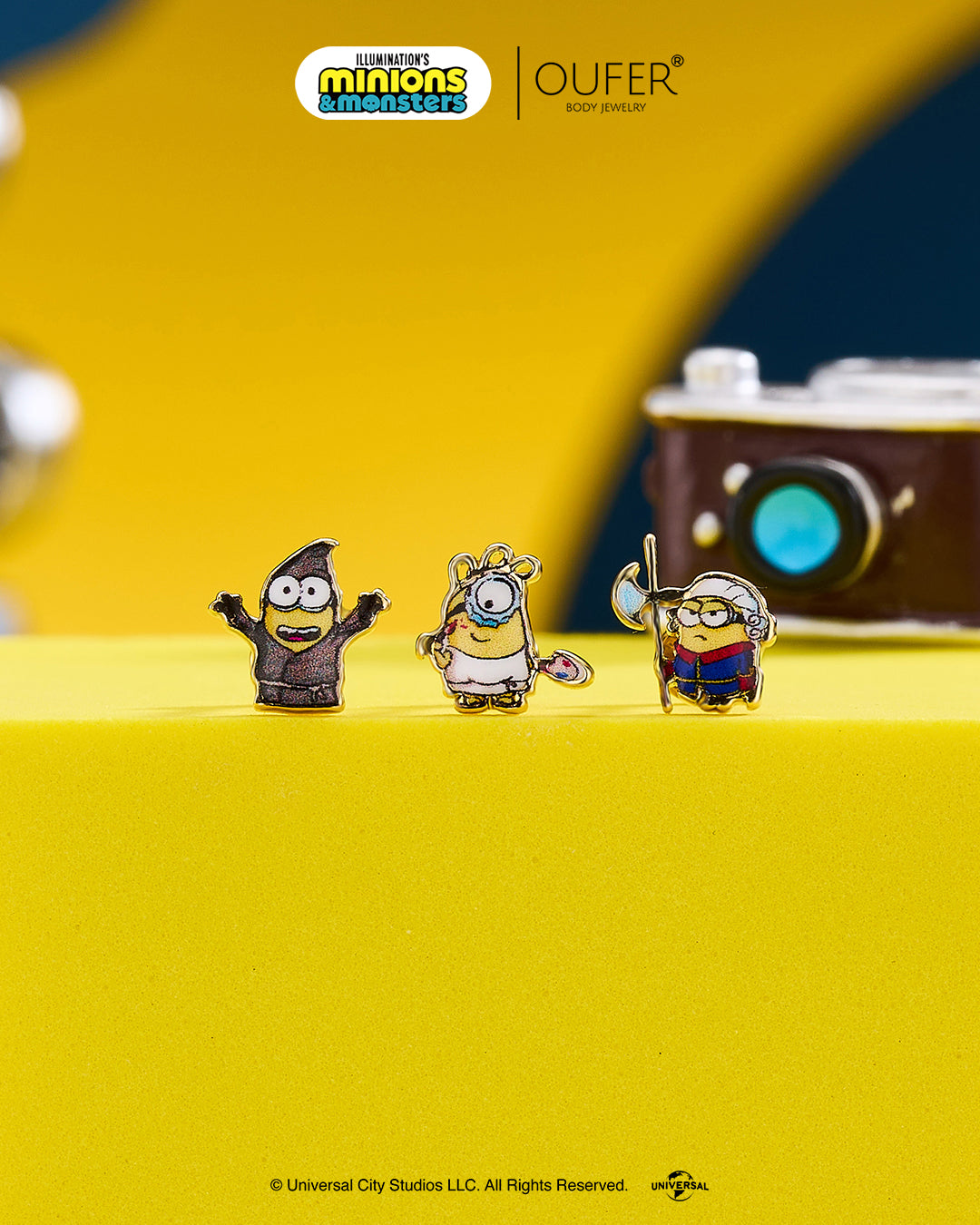 MINIONS × OUFER James & Henry & Ed Cartilage Stud Set