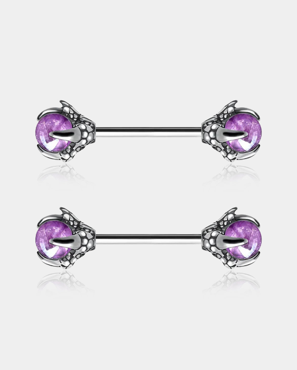 2Pcs Dragon Claws Gemstone Nipple Barbell Pair