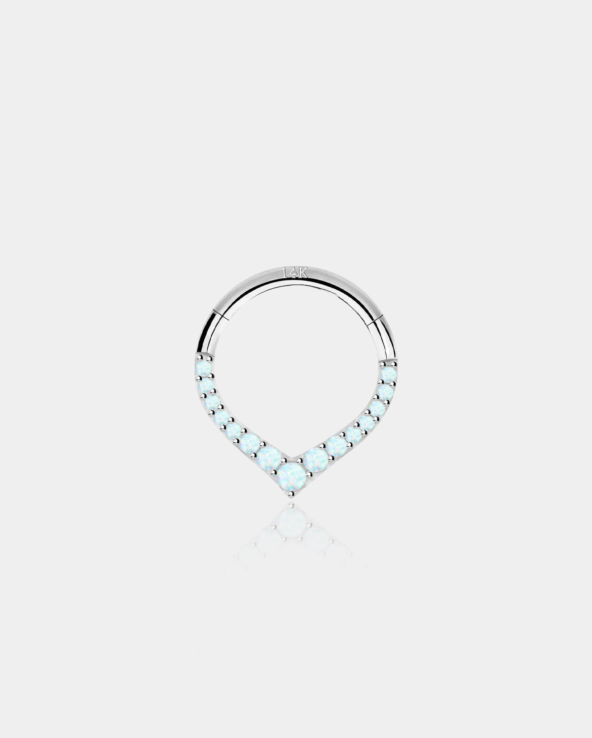 white opal septum ring