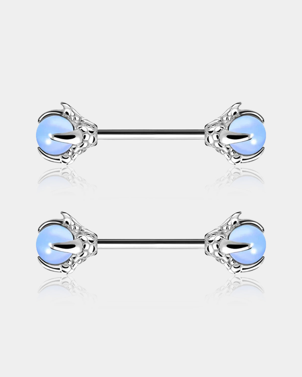 2Pcs Dragon Claws Gemstone Nipple Barbell Pair
