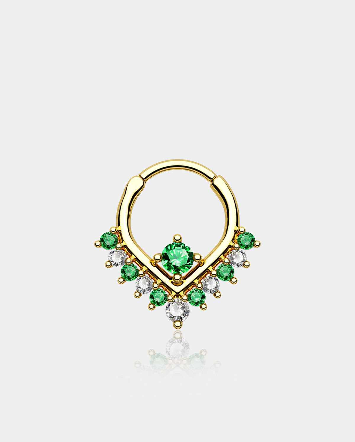 gold green septum ring