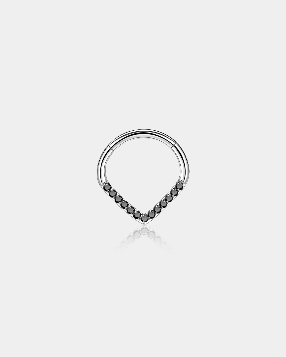 Clear CZ Vshape Septum Ring