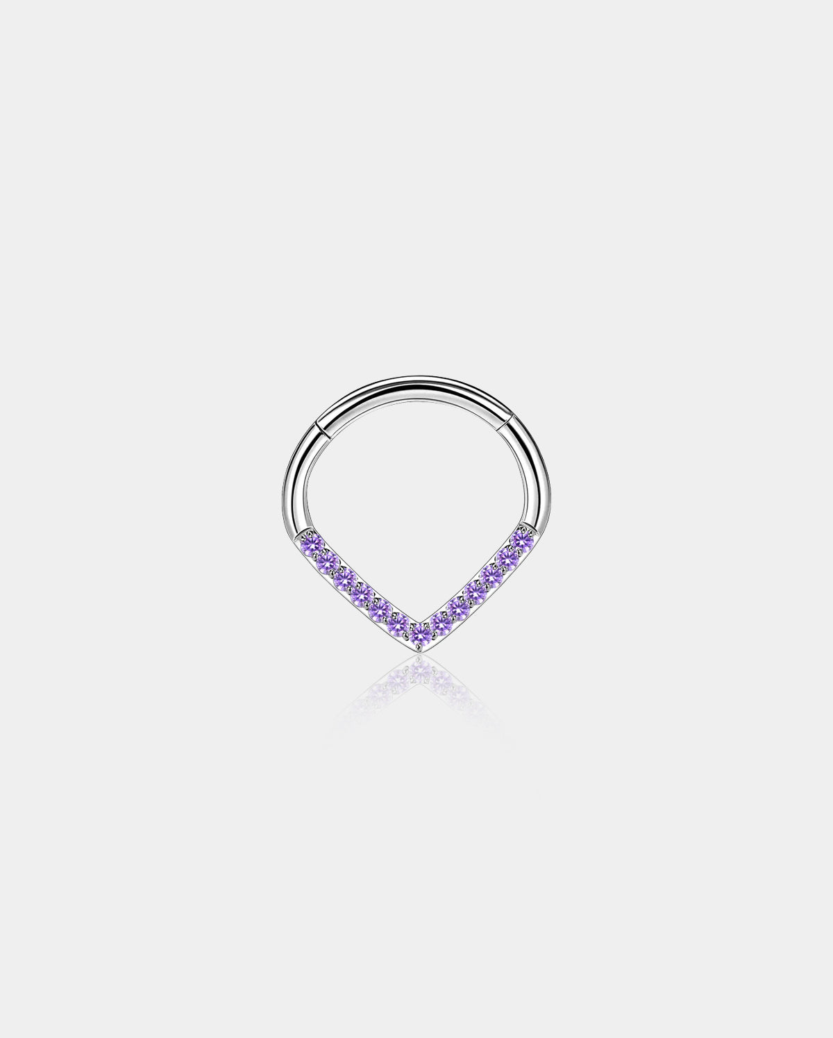 Clear CZ Vshape Septum Ring