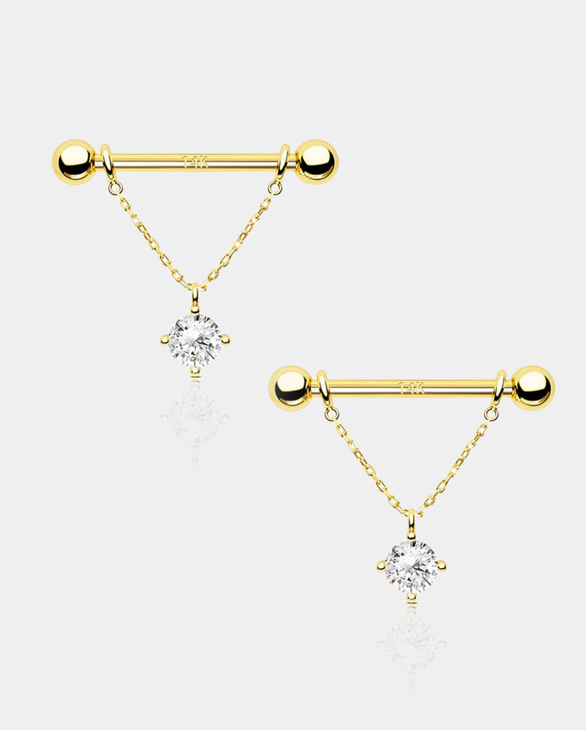 oufer pierced nipple chain