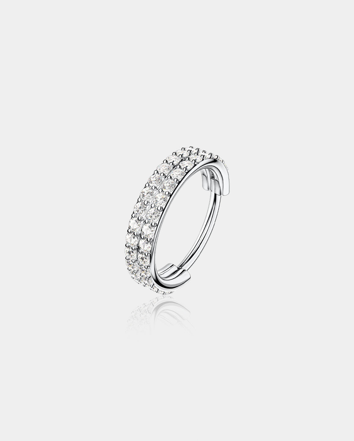 Double Row CZ Segment Nose Ring