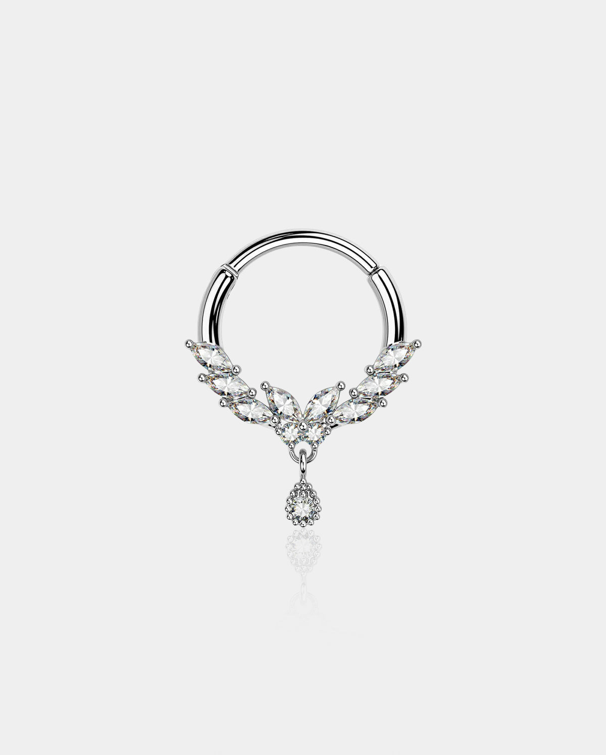 Butterfly CZ Dangle Septum Ring