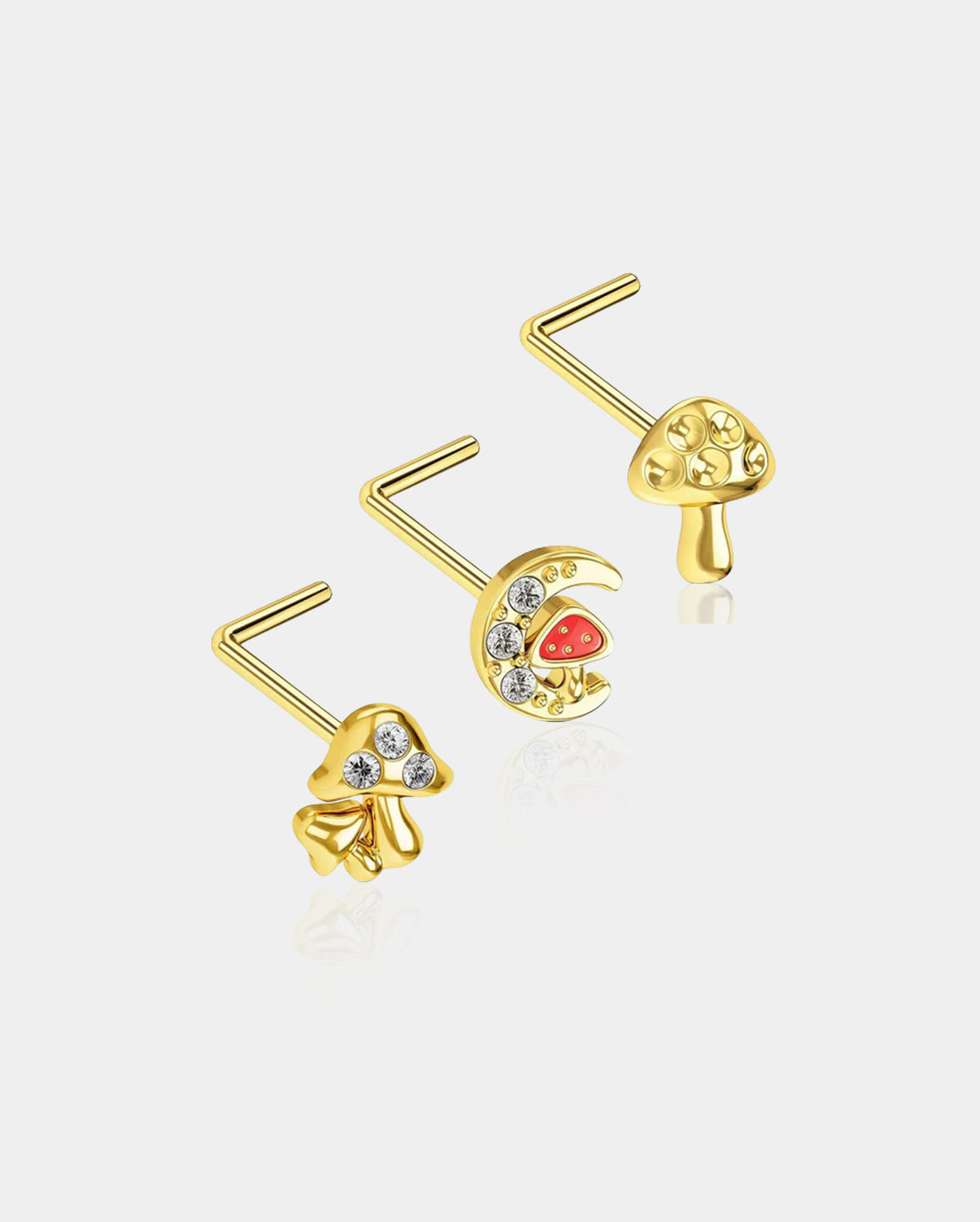 3PCS Mini Mushroom Nose Ring Set