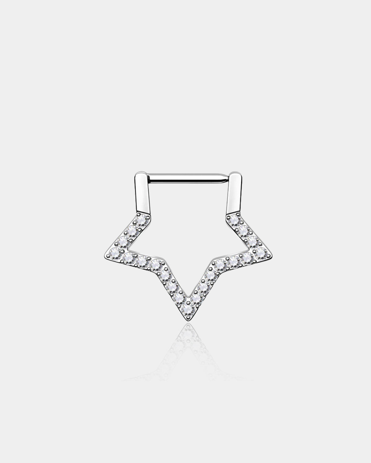 CZ star septum ring 