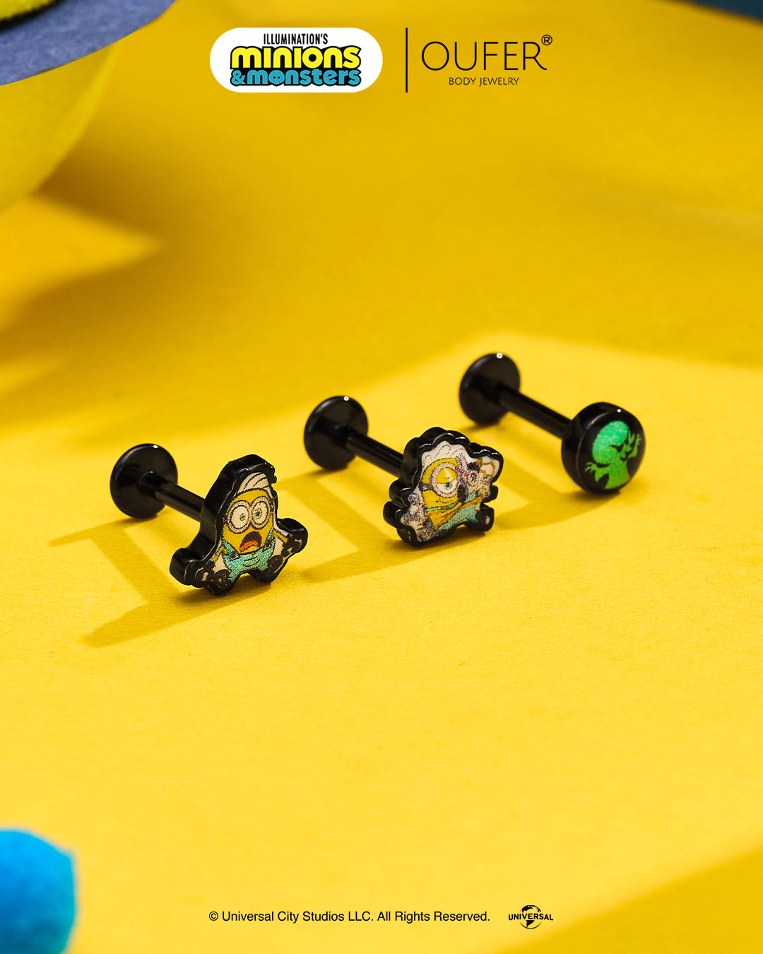 MINIONS × OUFER James & Henry & Goomi Cartilage Stud Set