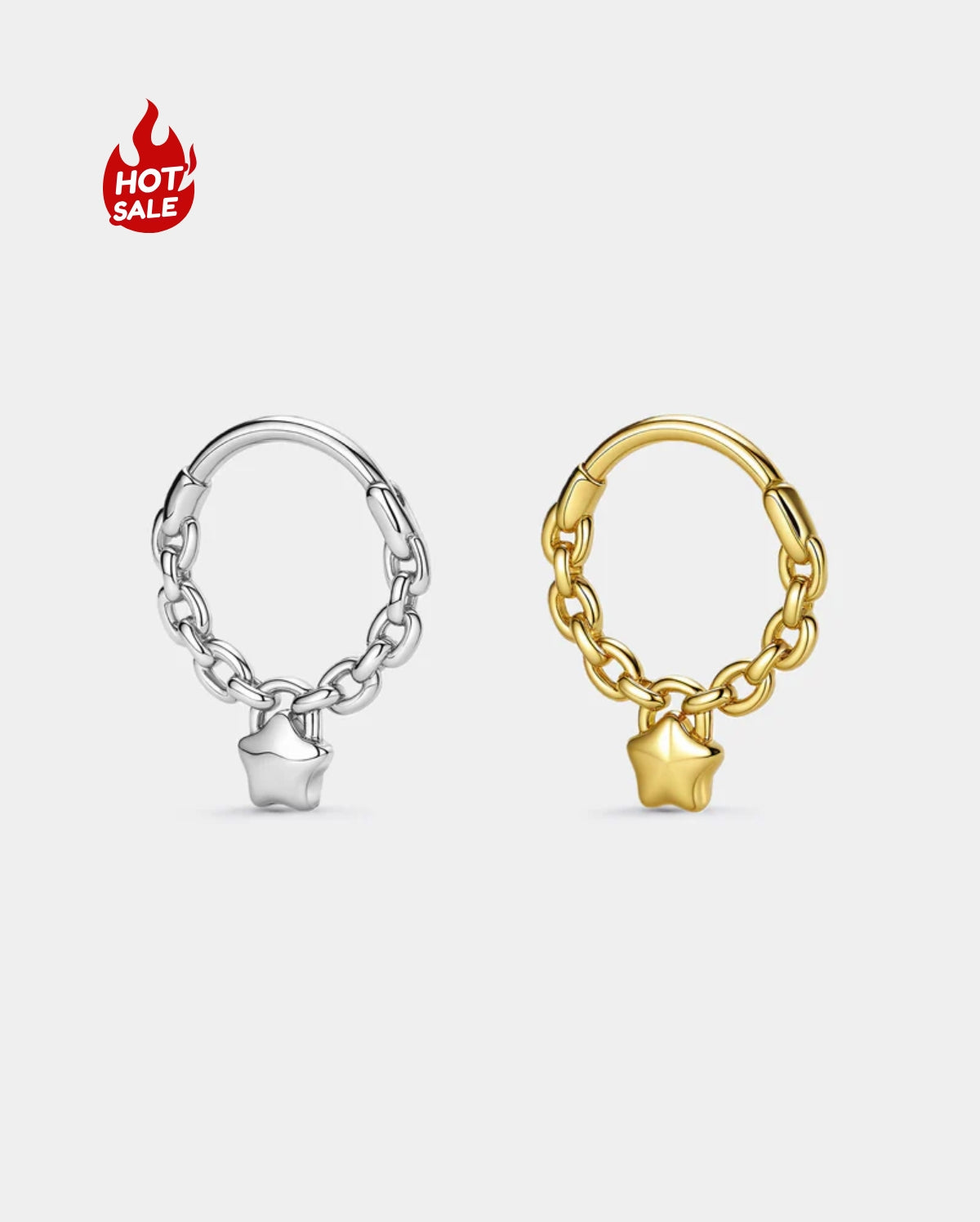 Star Lock Hinged Segment Septum Ring