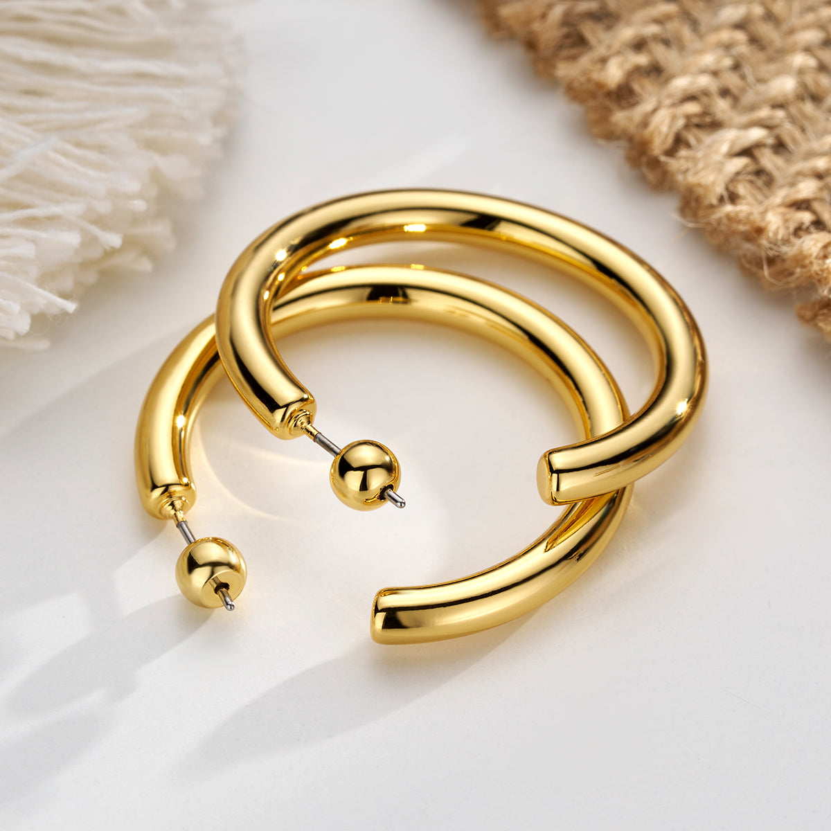 18k gold plated earring hoop